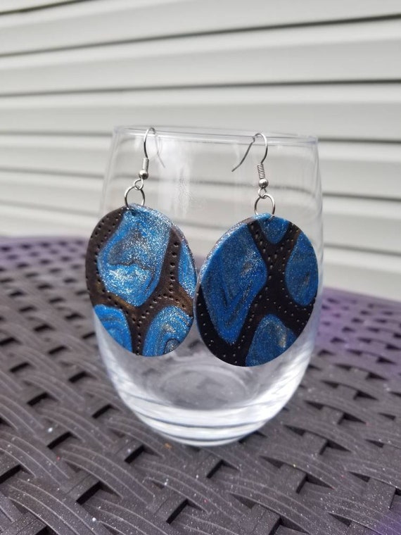 Medium size Circle Shaped Clay Earrings ( Various styles )