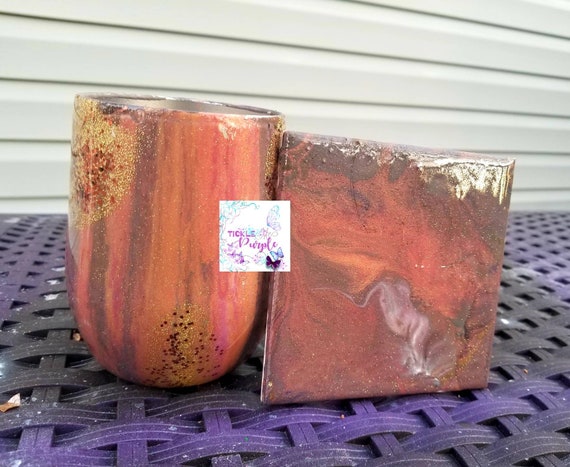 Beautiful Disaster 12 oz Wine glass and Coaster set
