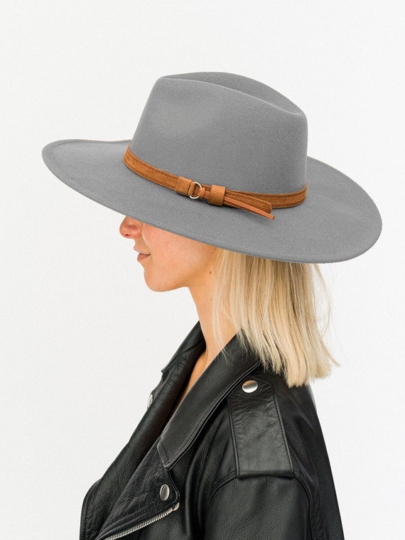 Faux Suede Hat W Suede Ribbon Cool Wool 