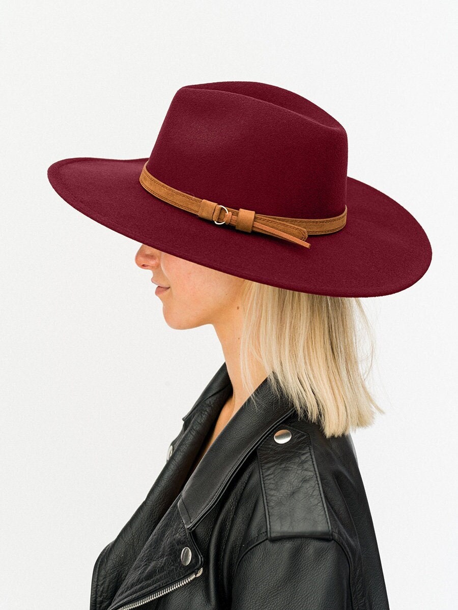 Faux Suede Hat W Ribbon Cool Wool Felt 