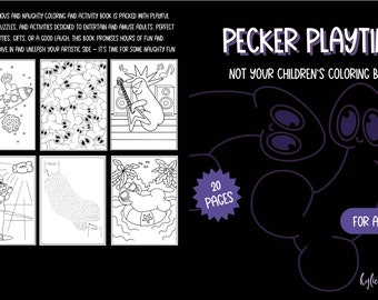 Adult Coloring Book – Pecker Playtime, Naughty Activity Pages (Digital Download)
