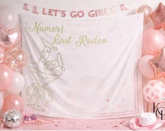 Last Rodeo Bachelorette Tapestry | Pink Disco Boots Photo Backdrop