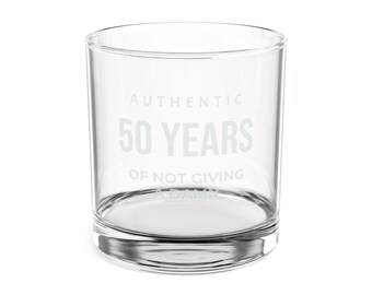 Personalized Engraved Whiskey Glass | 50 Years Not Giving Damn Cocktail Tumbler