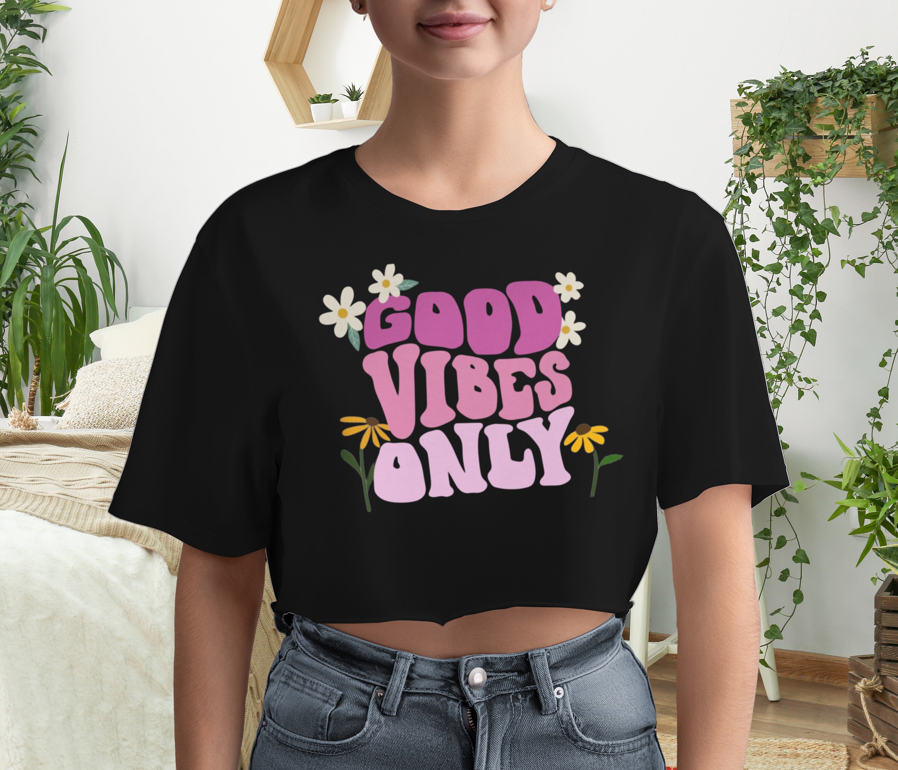 Champion Women's Heritage Cropped T-shirt: Good Vibes Only