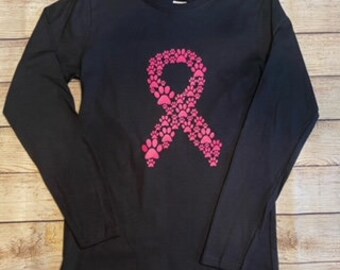 Paw Print Breast Cancer Awareness Shirt