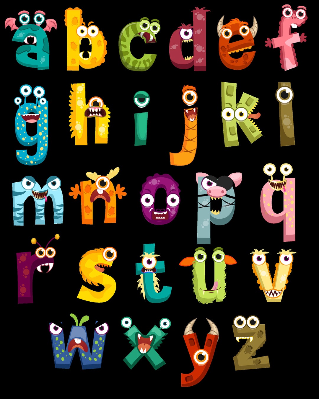 Monster Alphabet Lower Case Download - Etsy