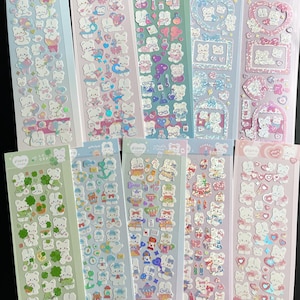 Kpop Toploader Holographic Sticker Sheets, Kawaii Sticker Sheets, Cute Stickers