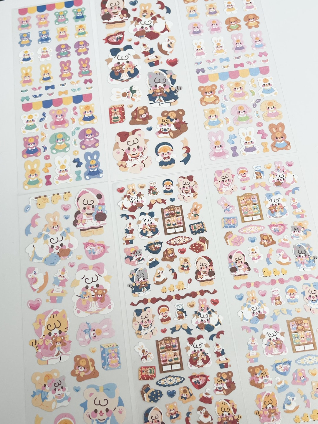 Cute Pastel Animal Sticker Sheets | Kawaii Sticker Sheet | Cute Bear ...