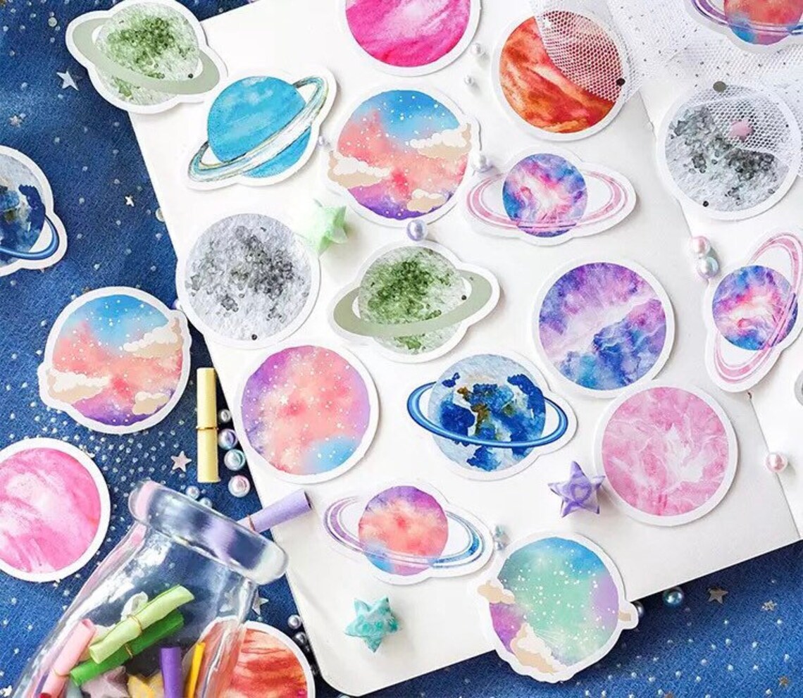 Universe Sticker Set Galaxy Stickers Sticker Pack Etsy