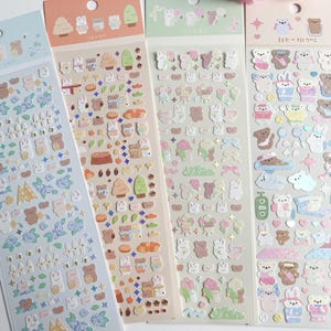 Kpop Toploader Holographische Sticker Blätter, Kawaii Sticker Blätter, süße Aufkleber