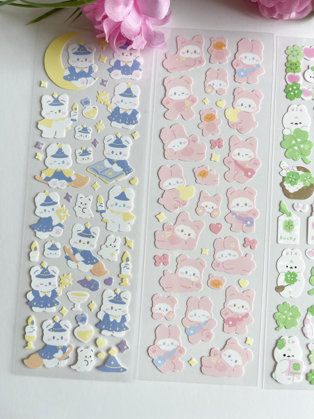 Bundle Of 3 Kawaii Sticker Sheets Cute Sticker Sheets Etsy