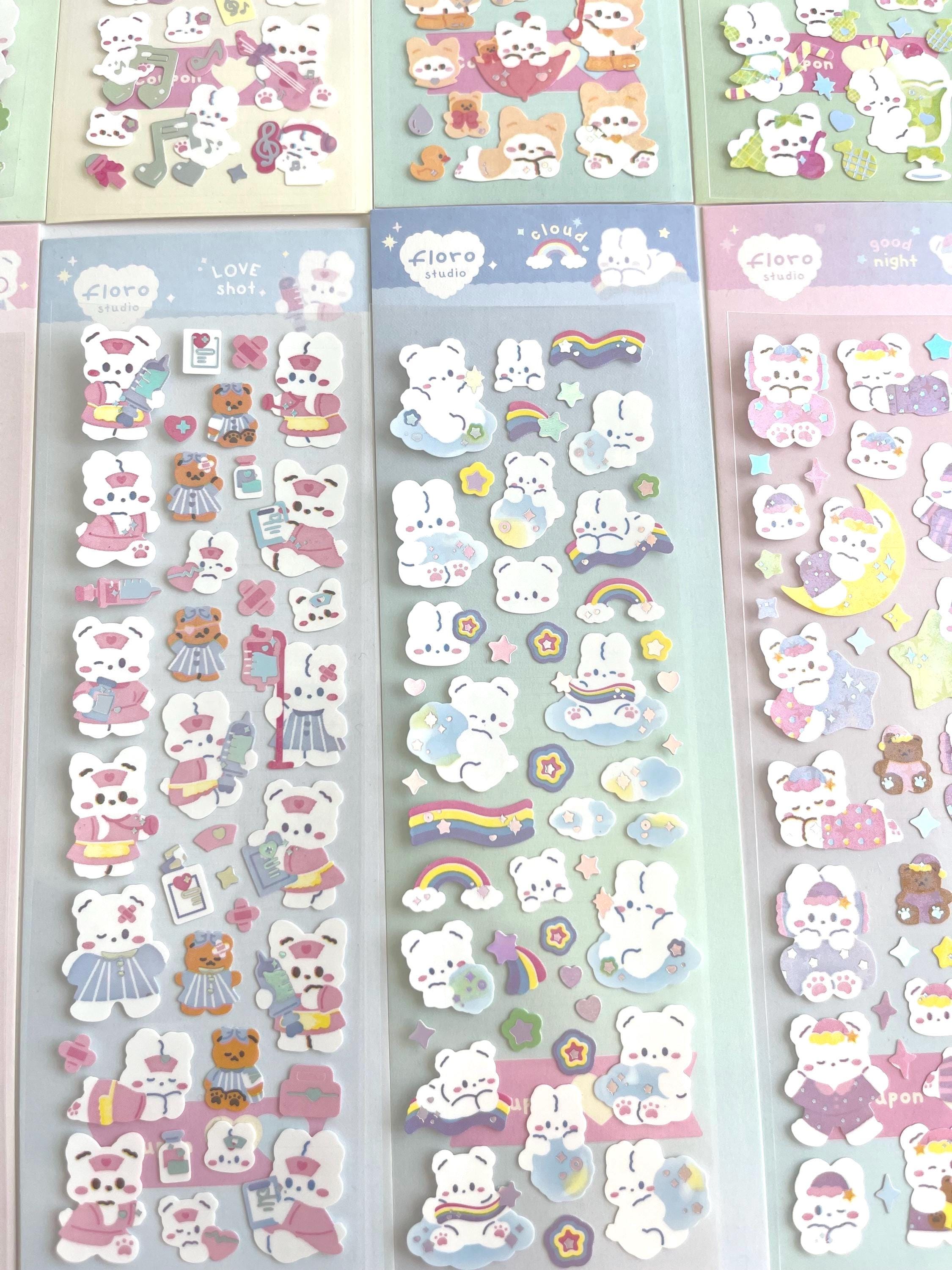 Cute Bear Character Sticker Sheet | Kawaii Planner Stickers ...