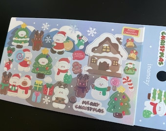 Christmas Stickers | Holiday Stickers | Cute Christmas Stickers | Festive Stickers | Cute Christmas stickers | Holiday Sticker | Kawaii Xmas
