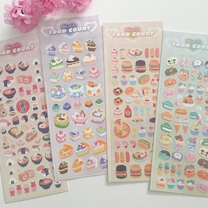 Food Sticker Sheet, Dessert Sticker Sheet, Cute Food Stickers