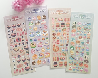 Food Sticker Sheet, Dessert Sticker Sheet, Cute Food Stickers