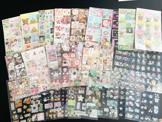 Bundle of Kawaii Sticker Sheets, Cute Sticker Sheets