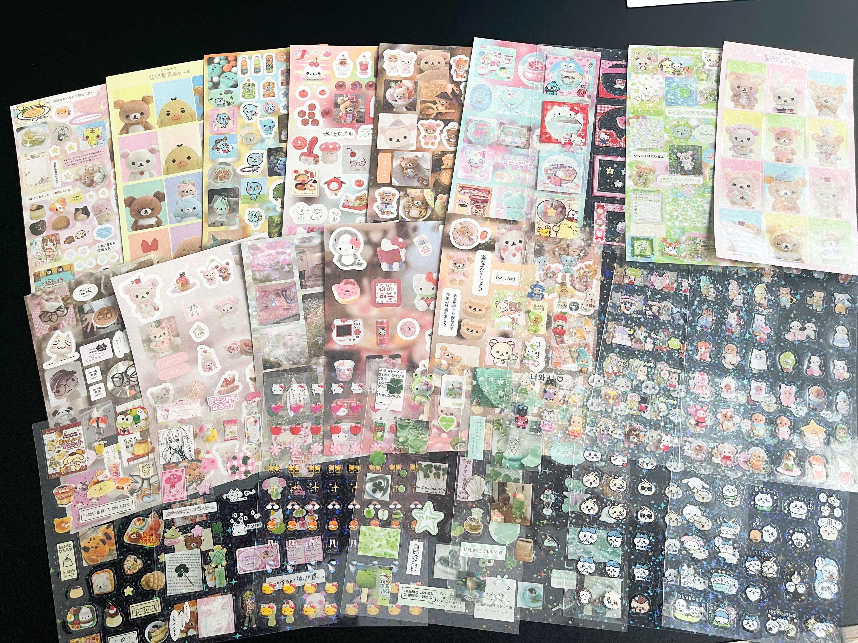 Bundle of Kawaii Sticker Sheets, Cute Sticker Sheets