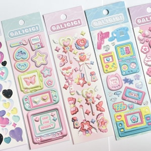 KPop Deco Sticker Sheet: Kawaii Retro Polco Stickers