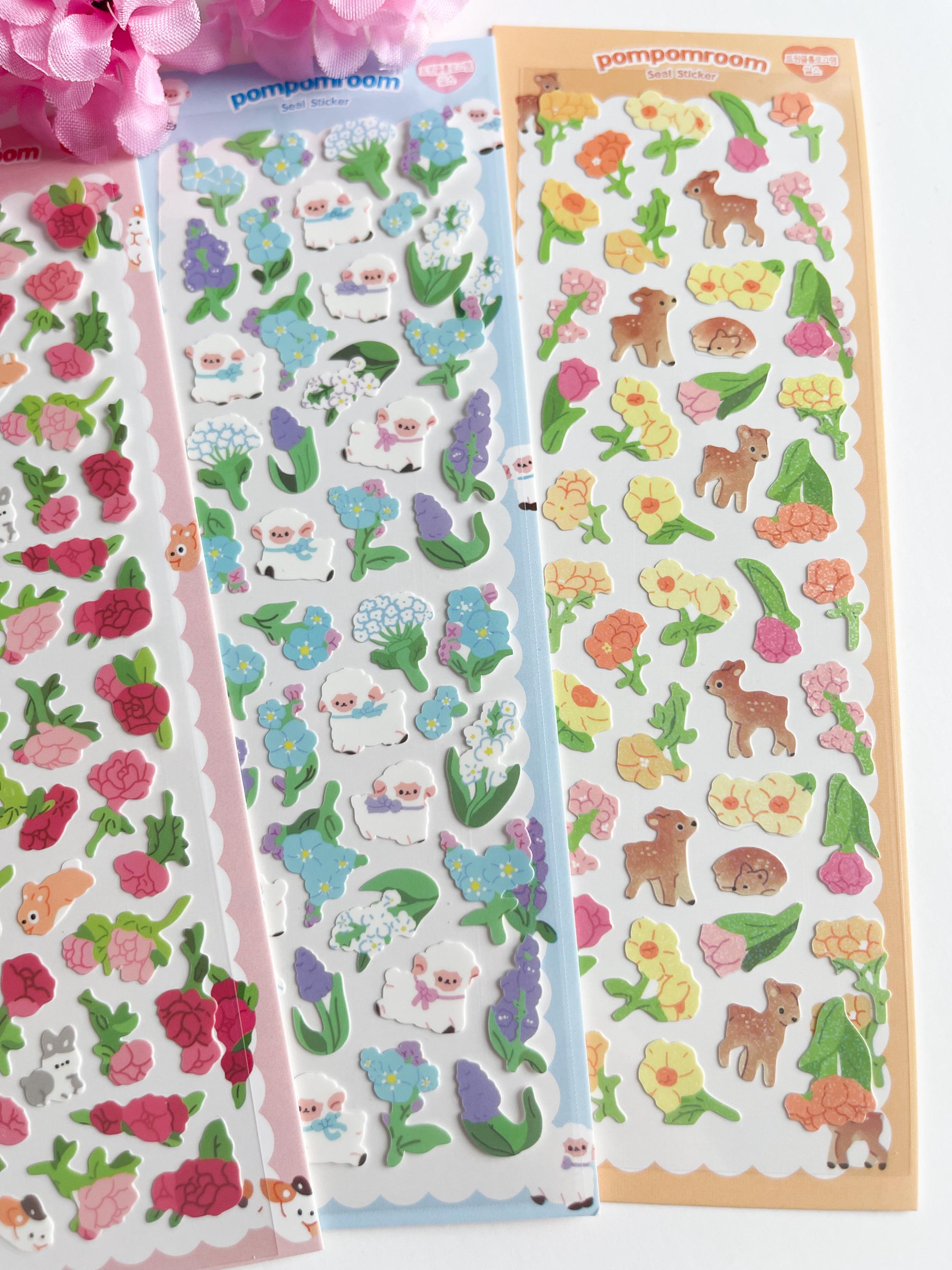 Cute Floral Sticker Sheets, Kawaii Sticker Sheets - Etsy