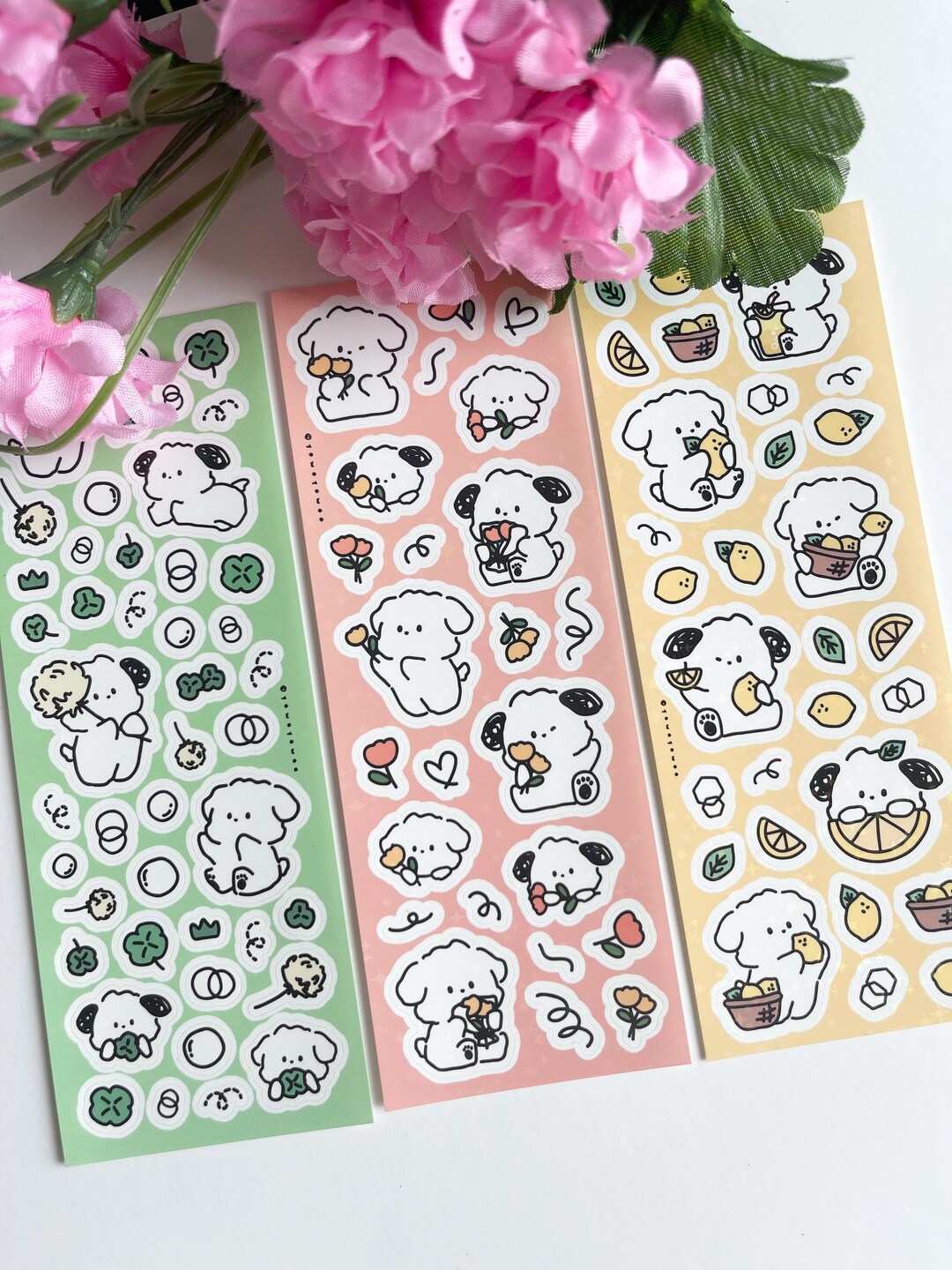 Bundle Of 3 Kawaii Sticker Sheets Cute Sticker Sheets Etsy