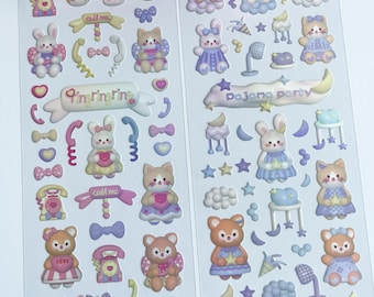 Bundle of Kawaii Sticker Sheets, Cute Sticker Sheets