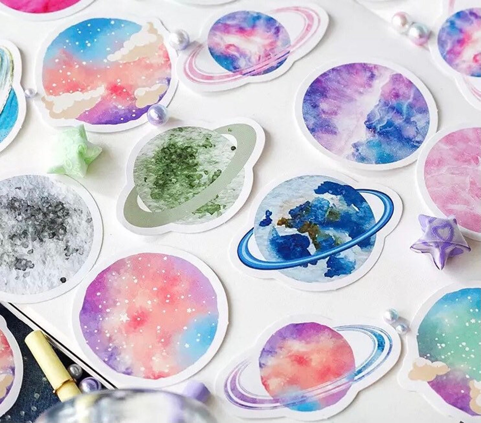 Universe Sticker Set Galaxy Stickers Sticker Pack Etsy