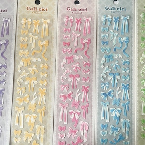 Kawaii Schleifen Sticker Seiten, süße Planer Sticker Seiten | Kpop Toploader Polco Deco Aufkleber
