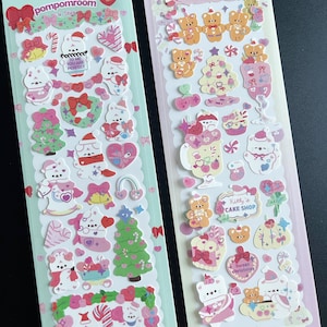Christmas Stickers Journal, Holiday Sticker Sheets, Kawaii Christmas Stickers, Festive Stickers, Christmas stickers, Holiday Sticker