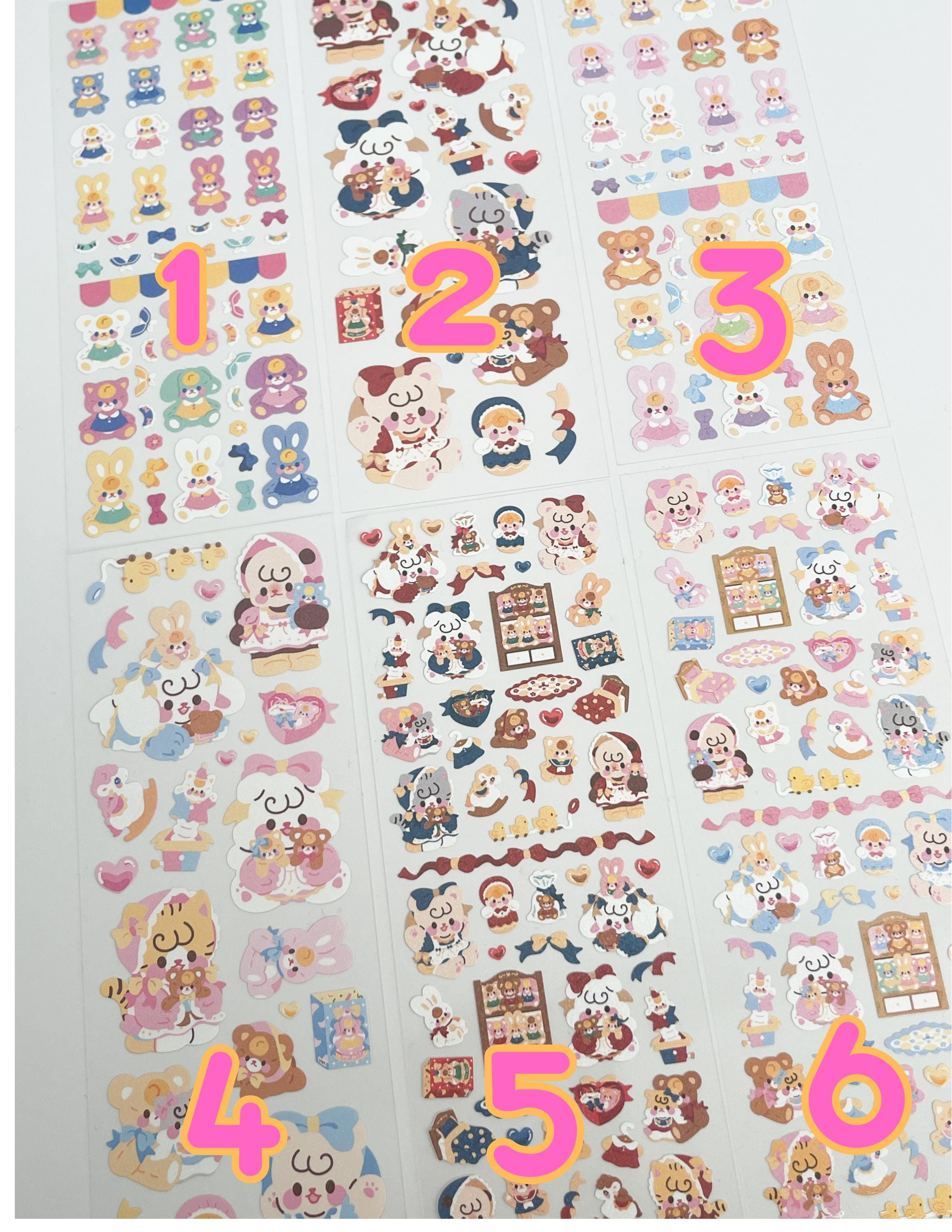 Cute Pastel Animal Sticker Sheets | Kawaii Sticker Sheet | Cute Bear ...