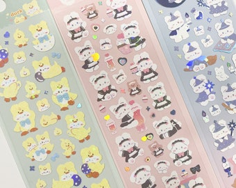 Kawaii Toplader Sticker Sheets, KPop Deco Stickers | Cute Toploader Decal Deco Polco Korean Style Stickers