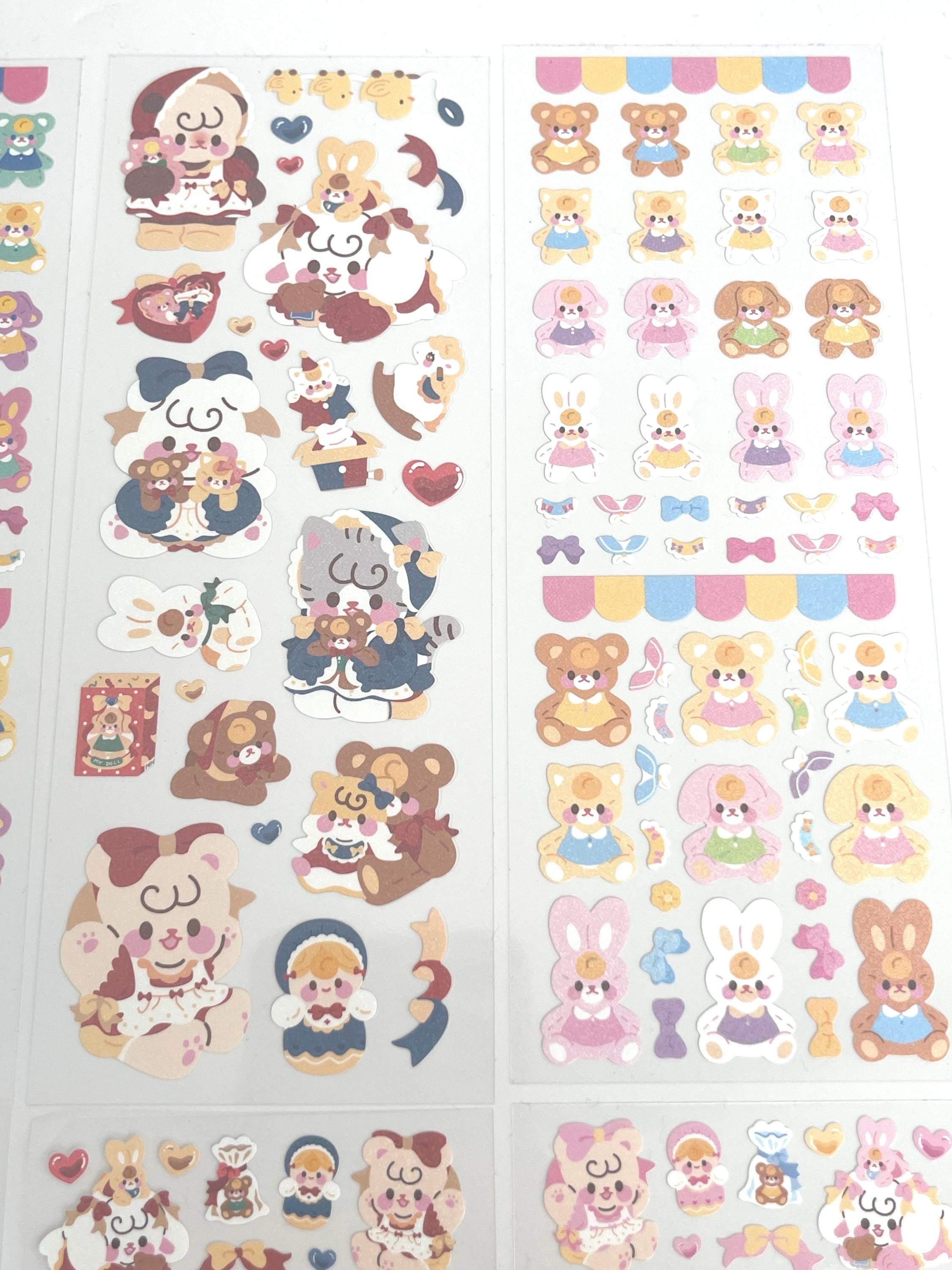 Cute Pastel Animal Sticker Sheets | Kawaii Sticker Sheet | Cute Bear ...