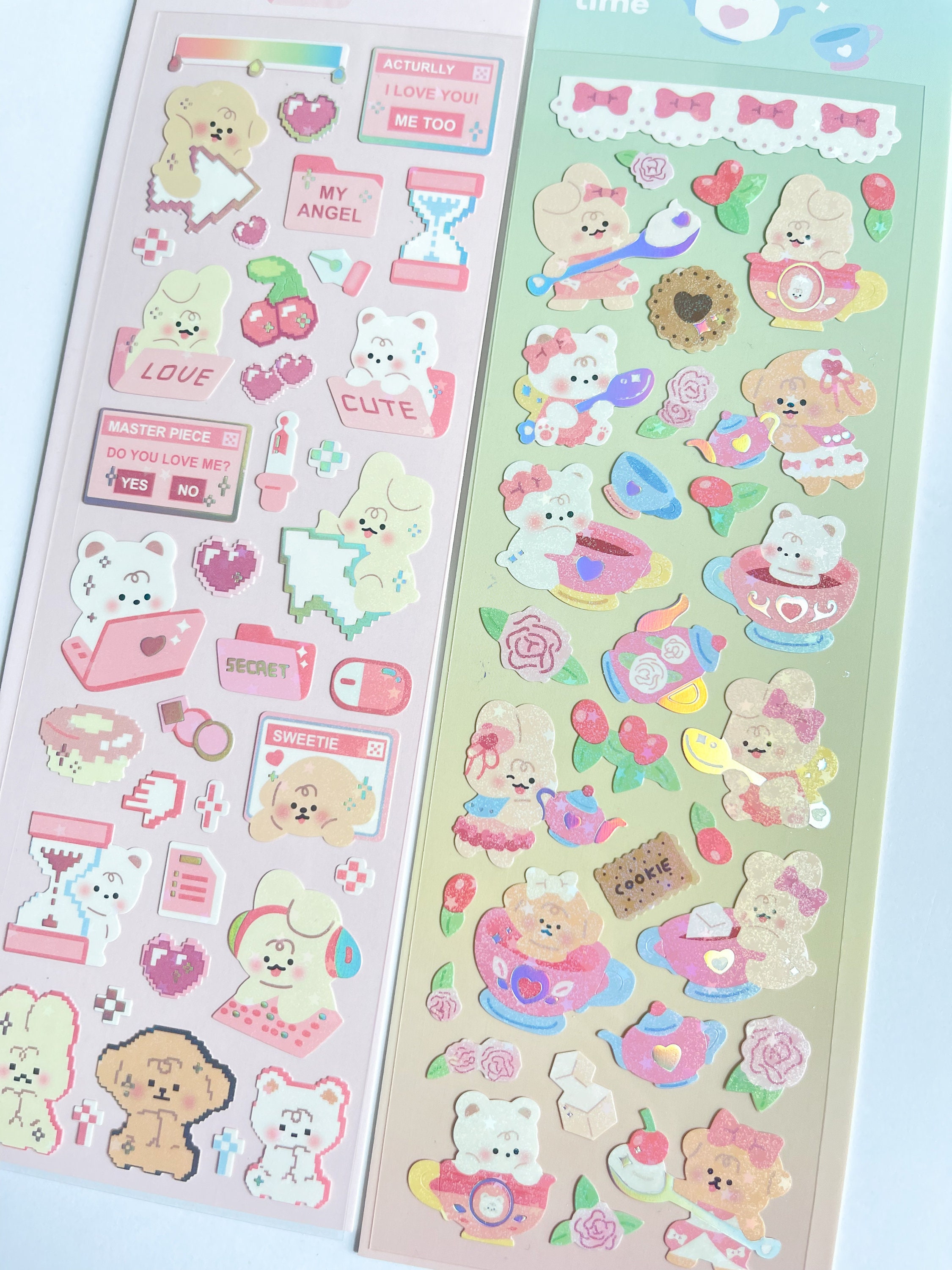 20Pack PET Journal Waterproof Sticker for Kids Adults, Cute Girl Cartoon  Kawaii Decoration Sticker Journal Material 
