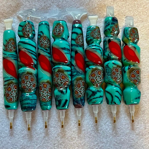 Diamond Painting Pen, Holiday Lights and Bulbs, Handmade, Polymer Clay