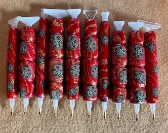 Diamond Painting Pen, Holiday Ornaments, Handmade, Polymer Clay, Drill Pen, with Multiplacer or Straightener, Ergonomic