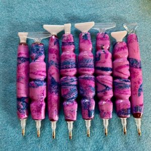 Bolígrafo para pintar con diamantes, Sparklers Medium Purple, hecho a mano, arcilla polimérica, bolígrafo perforador, con multiusos o alisador, ergonómico