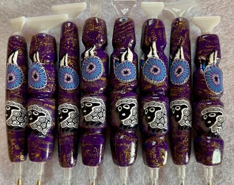 Diamond Painting Pen, Purple Lamb, Handmade, Polymer Clay, Drill Pen, with Multiplacer or Straightener, Ergonomic