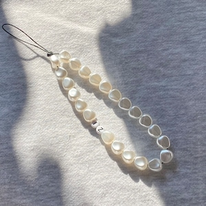 Faux Pearl beaded phone charm strap UK