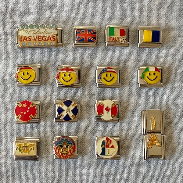 IRELAND IRISH FLAG Enamel Italian 9mm Charm PE017 Fits