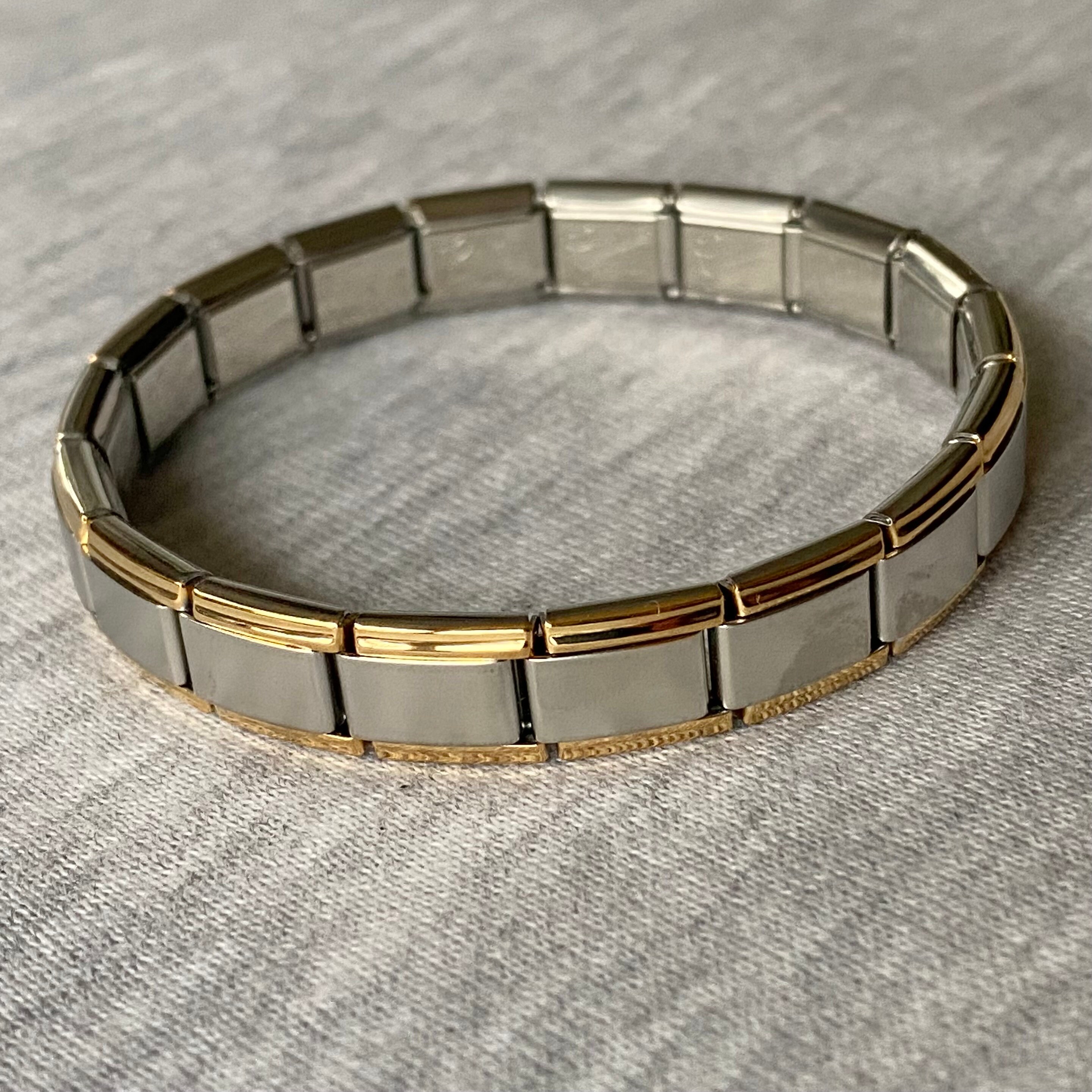 Braccialetto iniziale personalizzato, in acciaio inox placcato