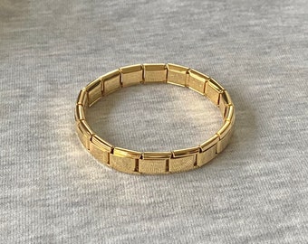 18K gold plated Starter Italian charm bracelet UK, 9mm classic stainless steel charms, memory