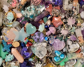 Crystal confetti UK lucky dip, hearts, stars, spheres, mushrooms, jewelry