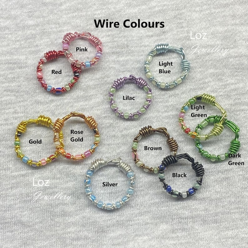 Multicolour Braided Bead Wire Ring UK Customisable Jewelry Etsy