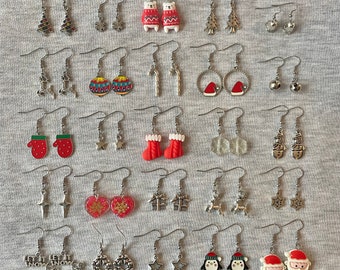 Boucles d'oreilles Noël calendrier de l'Avent, 25 jours, Royaume-Uni