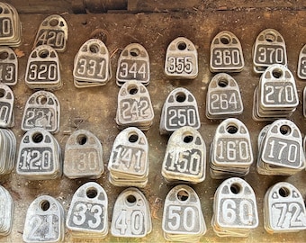 Vintage cattle ear tags