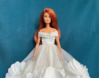 White wedding dress for doll.