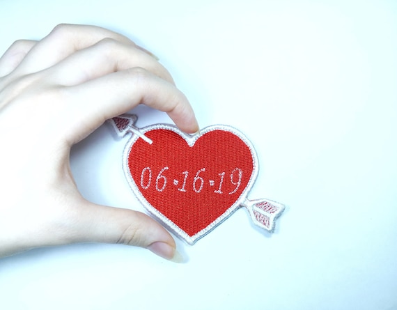 1 1//2/" Valentine Love Red Chenille Heart Embroidery Patch