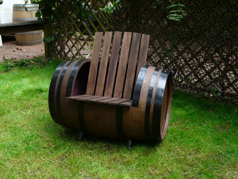 Wine Barrel Garden Chair Etsy