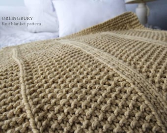 Chunky Knit Blanket Pattern, Knitted Blanket, Adult & Baby Sizes (PDF Pattern), ENGLISH LANGUAGE