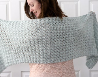 Crochet Shawl Pattern, Rectangle Shawl Pattern, Crochet Wrap, CROCHET PATTERN, Wedding shawl pattern, Crochet tutorial, English language