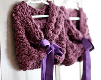 Patrón de chal de novia a crochet: Capa de novia de hilo grueso (Patrón PDF - Inglés)